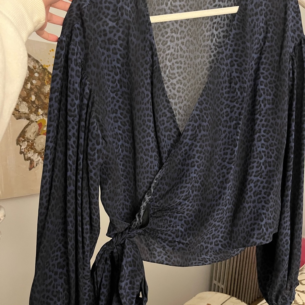 Ramy brook daya leopard silk wrap